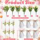 Riceshoot 6 Sets Spring Easter Table Centerpiece Decor 12 Easter Artificial Flower Picks with 6 Metal Pots 12 Eucalyptus Egg Stems Twig Branches Sprays with Berries for Home Arrangement(White)