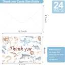 24pcs Baby Shower Ocean Thank You Cards with Envelopes, Sea Animals Greeting Cards for Baby Shower, Bridal Shower and Wedding, 4 x 6 Inch