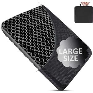 Seat Cushion, Gel Seat Cushion for Long Sitting Back, Sciatica, Tailbone Pain Relief Pad, 19in Seat Pad for Car, Office Chair, Wheelchair, Soft Support for Long Trips