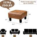 Joveco Small Ottoman Foot Stool,15" Square Upholstered Foot Rest with Legs, 15.7"D x 15.7"W x 8"H