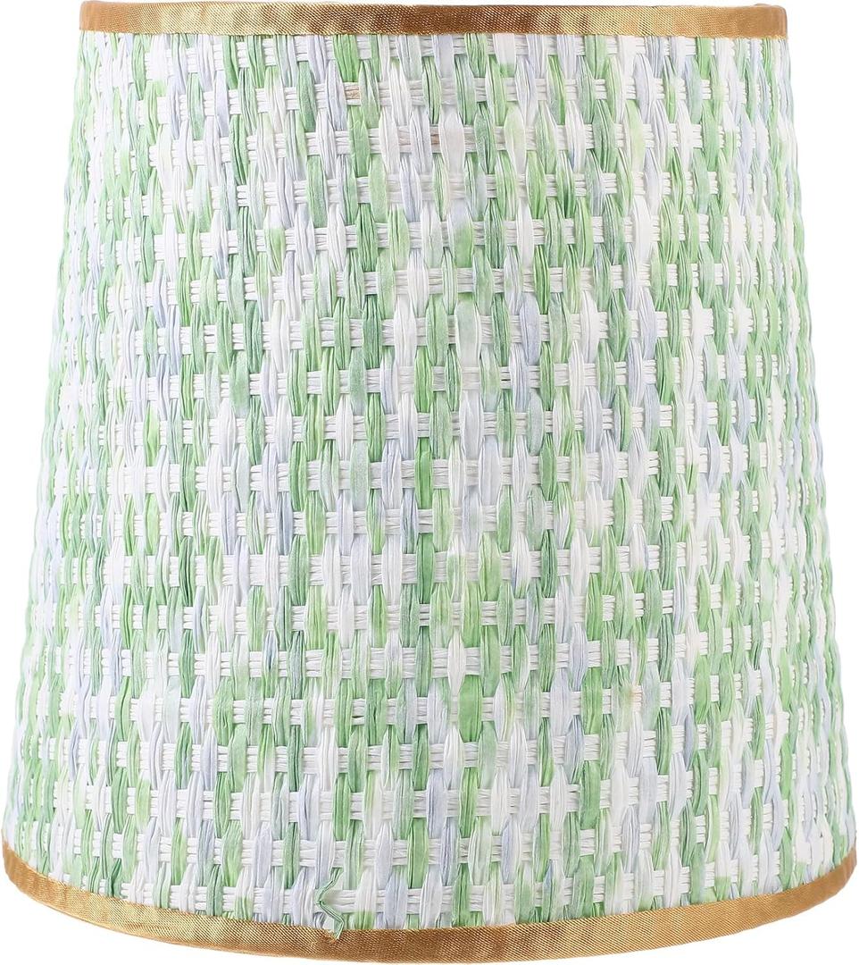 LIFKOME Woven Lamp Shade Colorful Fabric Lampshade Light Bulb Cover Cage Replacement Barrel Shape Lamp Covers for Table Lamp Bedside Lamp Floor Lamp (14.5X14.5CM, As Shown3)