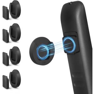 Magnetic Remote Control Holder Wall Mount, 4 Pack TV Remote Control Holder for Fan/Air Conditioner, Self-Adhesive Bedside Caddy for TV Backside/Bedroom/Office/RV Home Organizer Storage(Black)