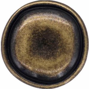 Bezelry 12 Pieces Rustic Round Metal Shank Buttons. 23mm (7/8 inch) (Antique Brass)