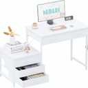 Pamray 47 inch Small Computer Desk with 5 Drawers for Study Writing