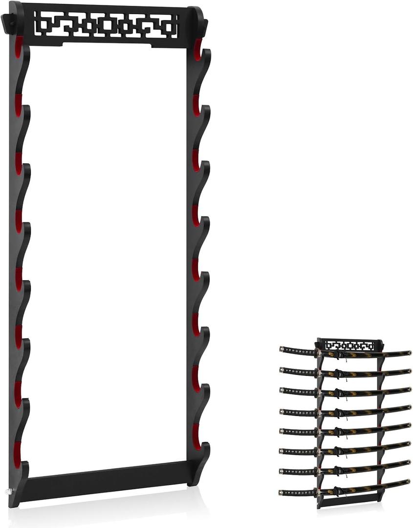 Katana Sword Rack Wall Mount, Hanging Stands for Sword Display,8 Tier