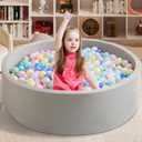 Zedachica Ball Pit for Toddlers 47.24''x15.75'' Baby Ball Pit Soft Foam Ball Pits Round Lagre Kids Ball Pits Indoor and Outdoor Game Kids Play Ball Pool Ideal Gift for Children (Grey, NO Balls)