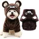 Dog Hoodie with Bear Ears Fleece Dog Sweater for Small Dogs French Bulldog Clothes Puppy Costume for Dogs Winter Clothes Cozy Pet Fleece for Cats, Medium
