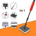 UPETTOOLS Aquarium Clean Tool 6 in 1 Fish Tank Cleaning Kit Algae Scraper Scrubber Pad Adjustable Long Handle Fish Tank Brush Cleaner Set