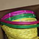 JOYIN 3 PCS Easter Bamboo Baskets with Handle and 3 Colors Grass Paper Shreds, Empty Gift Basket for Easter Egg Hunt, Kids Party Supplies, Filling with Candy & Party Favors (Yellow, Pink, Green)