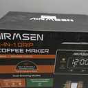 AIRMSEN Grind & Brew Coffee Maker with Built-in Grinder, Programmable Single Serve Coffee Maker - 5 Cup-800ML, 3 Grind Settings, Auto Keep Warm & Glass Carafe for Small Home and Office (Pure Black)