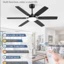 Fanbulous 52 Inch Ceiling Fans with Lights, Indoor/Outdoor Modern Ceiling Fan with Reversible Blade And 2 Rods, Quiet DC Motor, 3CCT & 6-Speed Remote Control, Dual Finish Blade for Living Room/Bedroom