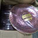 Organic Hammered Pink Gold Rim Plates, 10" - Case of 120 (12 packs x 10)