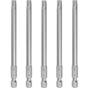 Utoolmart Torx Screwdriver Bits, 1/4 Inch Hex Shank Screwdriver Bits, T30 Magnetic Security Tamper Proof Bit, S2 Steel Torx Head Screw Driver Bit, 150mm Length, for Repair Work, 5 Pcs Utoolmart Torx Screwdriver Bits, 1/4 Inch Hex Shank Screwdriver Bits, T30 Magnetic Security Tamper Proof Bit, S2 Steel Torx Head Screw Driver Bit, 150mm Length, for Repair Work, 5 Pcs