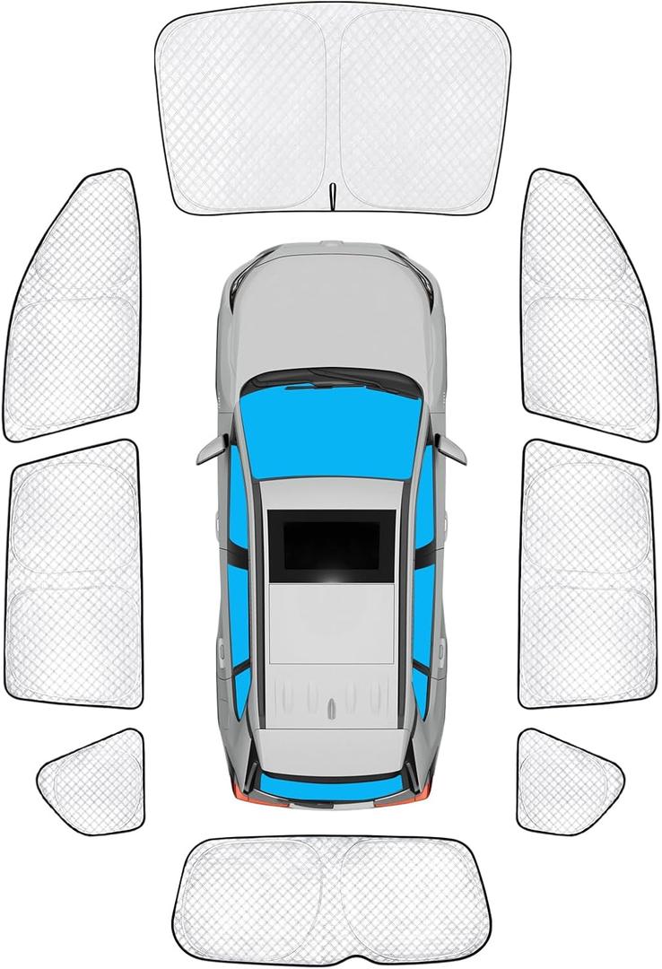 KMF 8pcs Full Window Sun Shade Custom Fit for Toyota RAV4 2006-2012 Accessories, Privacy Car Window Covers Sunshade for Windshield Side Rear, UV Block and Blackout for Car Camping/Baby