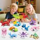 12 Packs 12-in-1 Fun Marine Animals, Including Various Shapes Such as Sharks, Crabs, Octopuses, Turtles, etc. Birthday Party Favors for KidsIdeas for Boys and Girls Ages 6-12.
