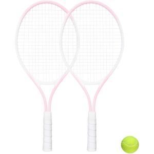 Children's Tennis Racket for 2 Players, Suitable for Beginners, pre Worn 27 inch Lightweight Children's Racket, Suitable for Boys and Girls, Equipped with Tennis, Mid-size