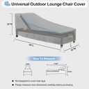 OutdoorLines Outdoor Waterproof Patio Chaise Lounge Chair Cover - UV Resistant Lounger Covers Heavy Duty Weatherproof Patio Sofa Furniture Covers, 1 Pack, 84Wx32Dx32H Inches, Gray