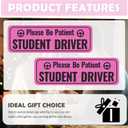 2PCS Student Driver Magnet for Car,Highly Reflective & Strong Magnetic Student Driver Sticker for Car,Removable Please Be Patient New Drivers Magnet for Cars Door/Trunk/Bumper