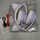 Kids Headphones for School, Bluetooth Wireless Headphones with Microphone for Kids Teens Adults, Cat Ear Headphones for Girls Women (Purple)