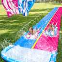 JOYIN 22.5FT Water Slide and 2 Inflatable Boards, Extra Long Heavy Duty Double Lawn Waterslide with Sprinkler for Kids Adults Backyard Summer Water Toy Outdoor Fun, Blue, Pink