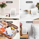 Rechargeable LED Lighted Makeup Mirror with 10X Magnification, Touch Screen Dimming, 3 Color Lighting Modes, and Foldable Stand - Perfect for Travel, Home, and Professional Use