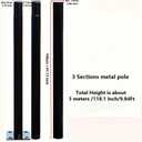 Outdoor Lamp Post, 118 Inches, 3-Section Metal Pole, Black, with Mounting Hardware (only lamp Pole, not Included Lamps)