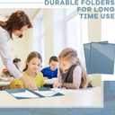 Henoyso 72 Pcs Plastic Folder with Clear Front Pocket and 3 Prong Plastic Folders with Card Slot Pocket Folders with Prongs for School Office (Navy Blue)