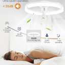 LEDIARY 20" Ceiling Fans with Lights and Remote, Modern Low Profile Ceiling Fan, 3 CCT, Stepless Dimmable, Fandelier Flush Mount Fan Light, 6 Speeds, DC Motor, App & Remote Control for Bedroom(White)