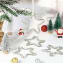 Tigeen 24 Pcs Christmas Tree Ornament 3.14''x2.75'' Silver Christmas Glitter Stars with Rhinestones Star for Wreath Garland Xmas Tree Hanging Star for Gift Wrapping Wedding Home Festive