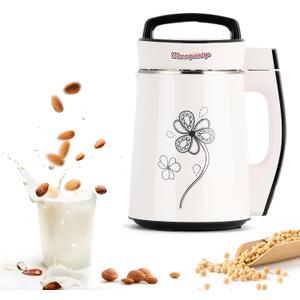 Moongiantgo Automatic Soy Milk Maker 37.2oz 1100ml, 8 in 1 Nut Milk Maker with Self-Cleaning/Boil Water/Recipe, Homemade Almond Milk Machine, Plant Based Milk, Juice Beverages Maker, 110V