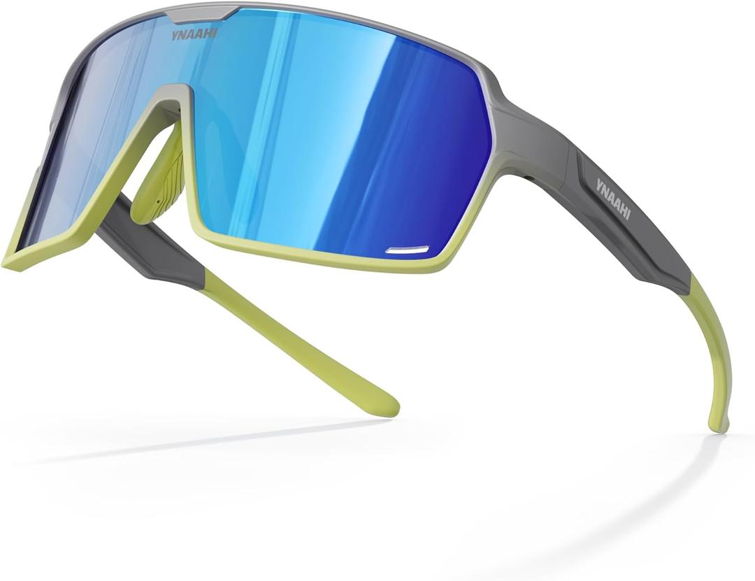 Sports Sunglasses. Ultra-light TR90 Frame, UV400 protection. Ideal for Pickleball, Cycling and Outdoor sports (Black/Blue Mirror)