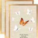 12x16 Picture Frame Gold 3 Pack, Poster Frames 12 x 16 without Mat for Wall, Horizontal or Vertical Wall Mounting