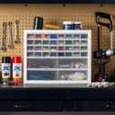 IRIS USA Small Parts Storage Cabinet, Made in USA, 36-Drawer Organizer for Screws, Nuts & Bolts, Electronics, Hardware, Beads, Crafts, Scrapbook Art Hobby, Teacher Toolbox, Garage Storage White