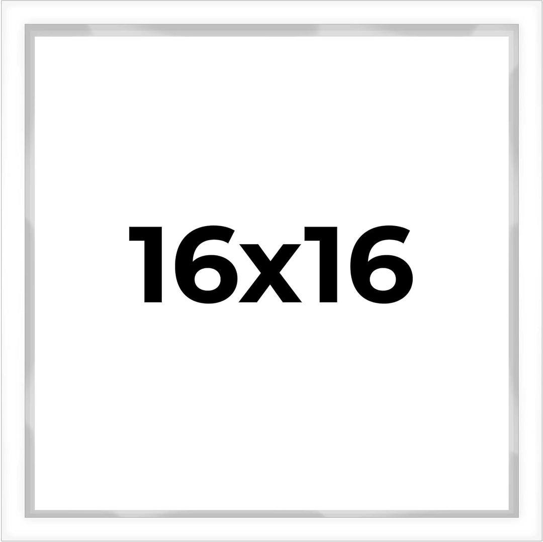 16x16 Shadow Box White Display Frame with Interior Size 16x16 by 1 Inches Deep Includes Shatter Resistant Acrylic Plexiglass, Backing and Hanging Hardware