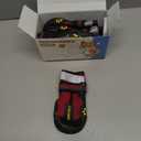 QUMY Dog Shoes for Large Dogs, Medium Dog Boots & Paw Protectors for Winter Snowy Day, Summer Hot Pavement, Water-Resistant in Rainy Weather, Outdoor Walking, Indoor Hardfloors Skid-Resistant Sole (Size 6: 2.6''x3.0''(W*L) (Pack of 4))