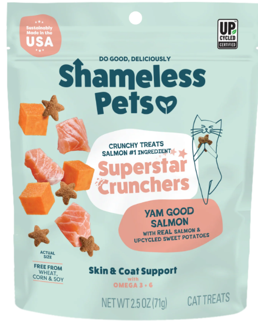 Yam Good Salmon Crunchy Cat Treats, 2.5oz, Best Before Mar 07 2027 