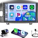 2+64G for Hyundai Sonata 2004-2008 Android 15 Car Stereo Wireless Apple CarPlay Android Auto, 9 inch Touch Screen Radio WiFi Bluetooth GPS FM RDS+Free AHD Backup Cam
