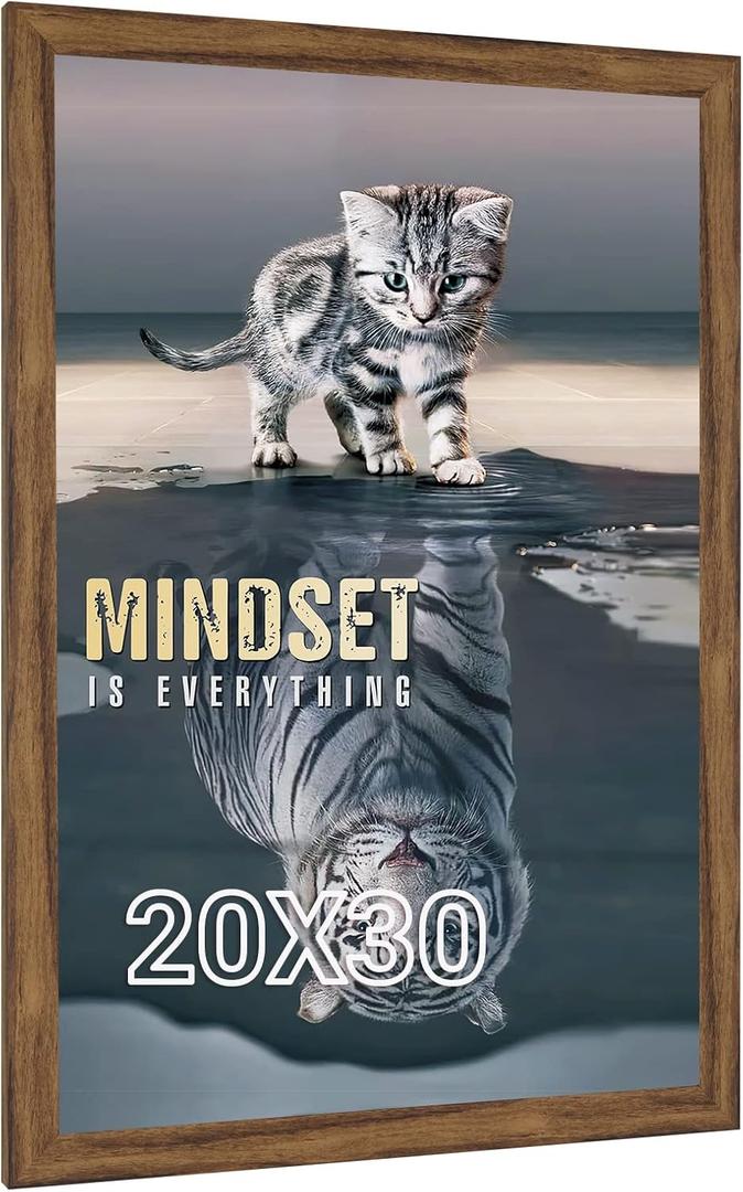 20x30 Frame Brown, Rustic 30x20 Picture Poster Frame, Horizontal Vertical Hanging, Large 20 by 30 Gallery Family Concert Portrait Photo Frame Anniversary/Birthday/Wedding/Thank you/Christmas Gift