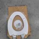 Mayfair Linden Slow Close Toilet Seat, Non Slip Heavy Duty Wood, Easy Install, Elongated, White