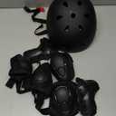 Adjustable Helmet for Ages 5-16 Kids Toddler Boys Girls Youth,Protective Gear with Elbow Knee Wrist Pads for Multi-Sports Skateboarding Bike Riding Scooter Inline skatings Longboard Roller Skate (Small: 48-54 cm, black set)