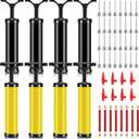 Chumia 8 Sets Ball Pumps Air Pump Bulk for Balls with Needle, Nozzle, Extension Hose Sports Ball Tool for Soccer Basketball Football Volleyball (Black, Yellow)