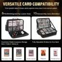 Card Deck Storage Bag for 2000+ Cards,3-Layer MTG Bag Card Storage Box with 10 Customizable Partitions & Adjustable Shoulder Strap,Trading Card Case Fits for MTG,YuGiOh,TCG,Magic,Sports Cards - Black