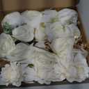 AmyHomie Ivory Artificial Flowers Combo Silk Mix Peony Rose Hydrangea Fake Flowers w/Stem for DIY Wedding Bouquets Centerpieces Arrangements Table Fall Decor Party Bridal Baby Shower Home Decorations