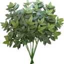 60Pcs Fake Nandina Greenery Stems 18" Artificial Silk Greenery Leaves for DIY Bouquet Filler Table Centerpieces Decor