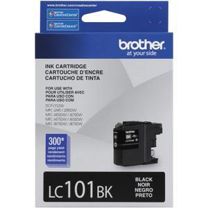 Brother Genuine Standard Yield Black Ink Cartridge, LC101BK, Replacement Black Ink, Page Yield Upto 300 Pages, LC101