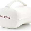 Momcozy Knee Pillow for Side Sleepers, Soft Memory Foam Support Spine Alignment Pregnancy Leg Pillow for Hips, Back, Sciatica Pain, Fixed Strap for Moving, Wider Contact Even Pressure (Ivory)