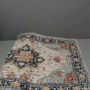 RELEANY Area Rugs Runner 2'x6' Washable Non-Slip, Floral Vintage Distress Medallion Carpet for Kitchen Hallway Bedroom Beside Laundry Room Bathroom, Beige Navy Blue Orange Colorful