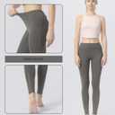 Women's High Waisted Moisture - Wicking Yoga Leggings with Pockets, Reflective Stripes & Shirt Loop for Active Lifestyle (Dark Gull Grey)