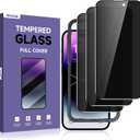 ruwa Privacy Screen Protector for iPhone 14 Pro [3-Pack][6.1 Inch] Anti-Peep Tempered Glass Films with Easy Installation Frame, 9H Hardness, Scratch Resistant, Full Coverage (Only for iPhone 14Pro) (for iPhone 14 Pro-6.1 Inch, Privacy 3-Pack)