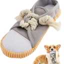 vocheer Dog Chew Toy, Dog Toys to Keep Them Busy Durable Teething Shoe Interactive Squeaky Puppy Toy,Small,Medium Breze, Machine Washable(Grey)